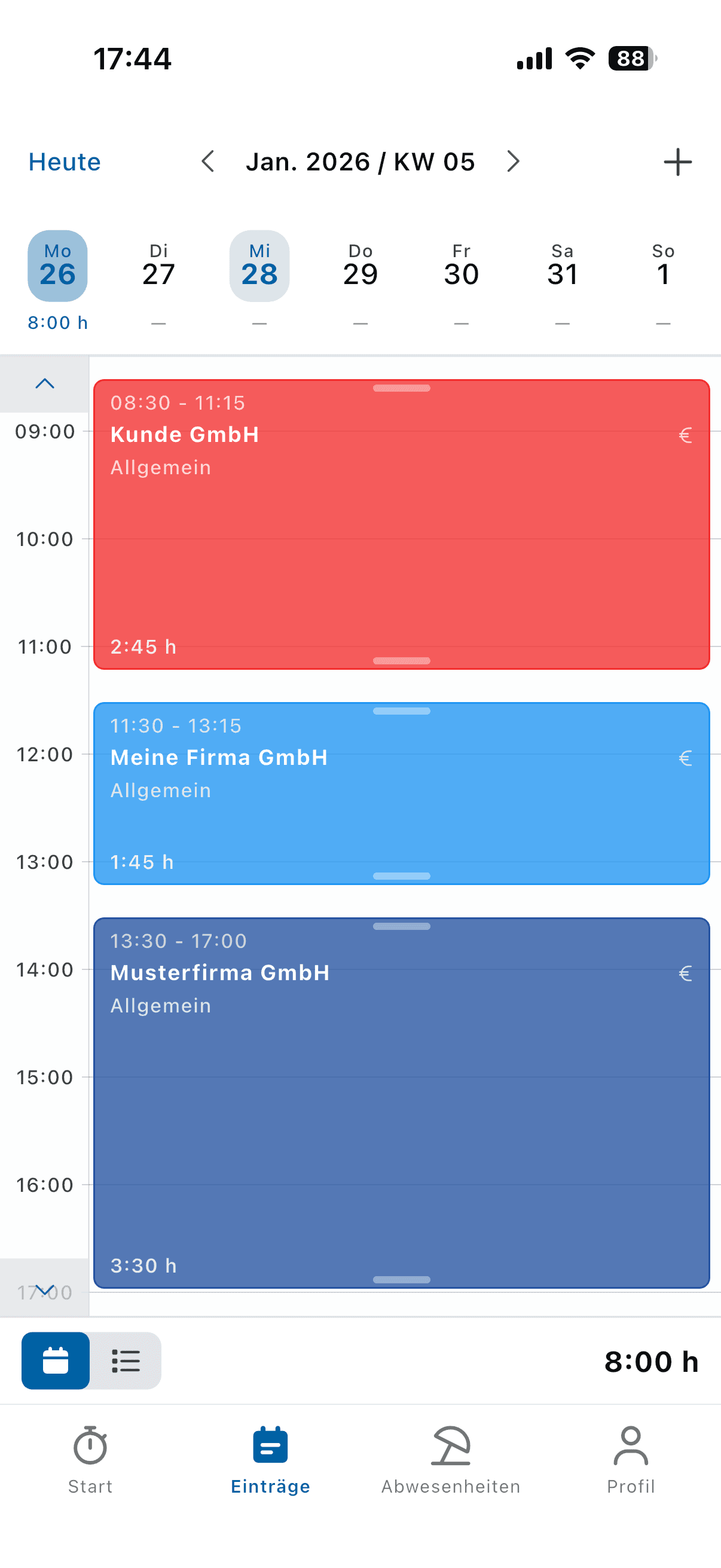 MetronHR App – Zeiterfassung