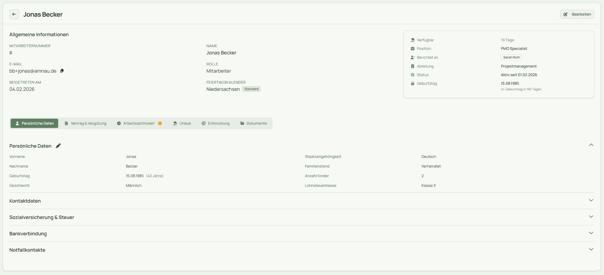 Mitarbeiterakte-Dashboard
