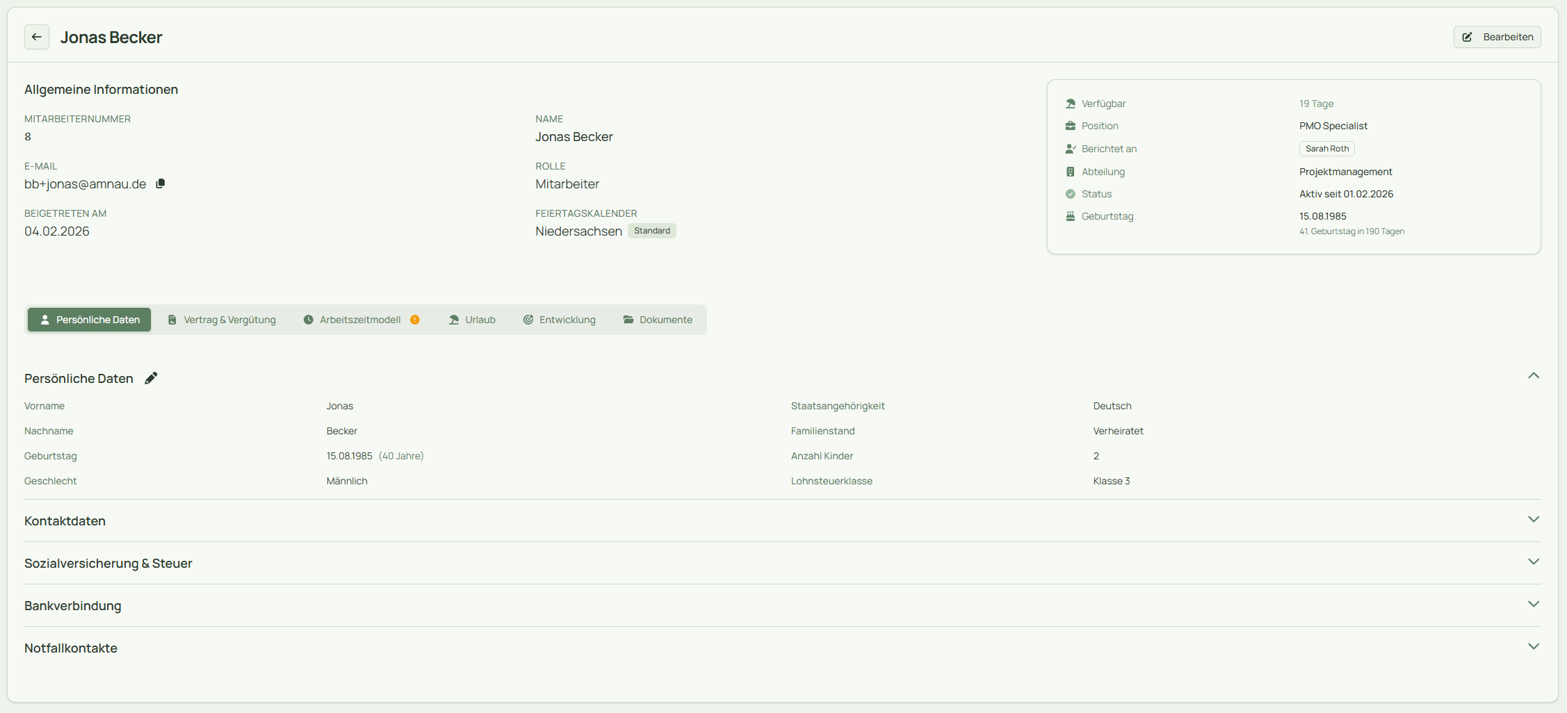 Mitarbeiterakte-Dashboard