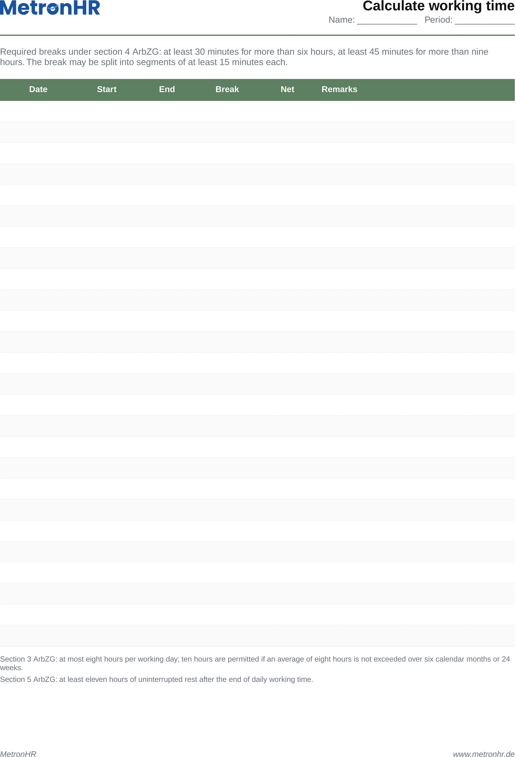 Preview: Calculate working time with a break check