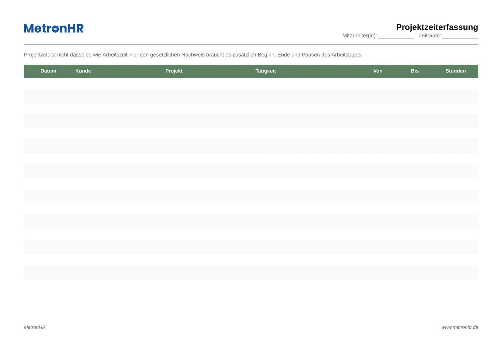 Preview: Project time tracking with client, project and hourly rate